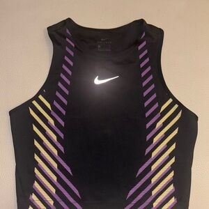 Nike Black Tank Top with Purple and Yellow Stripes